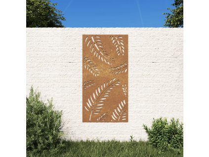 vidaXL Záhradná dekorácia 105x55 cm kortenová oceľ dizajn listu