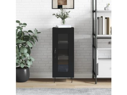 vidaXL Komoda čierna 34,5x34x90 cm spracované drevo