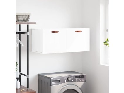 vidaXL Nástenná skrinka lesklá biela 80x36,5x35 cm spracované drevo