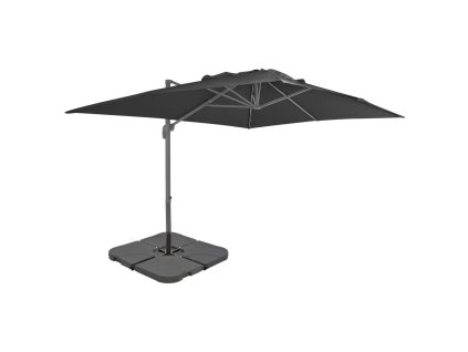 vidaXL Záhradný slnečník, prenosný podstavec, antracitový