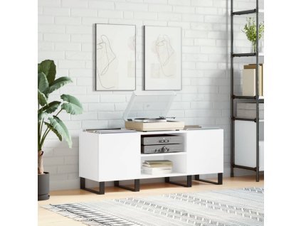 vidaXL Skrinka na platne biela 121x38x48 cm kompozitné drevo