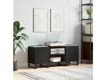 vidaXL Skrinka na platne čierna 121x38x48 cm kompozitné drevo