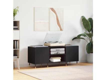 vidaXL Skrinka na platne čierna 121x38x48 cm kompozitné drevo