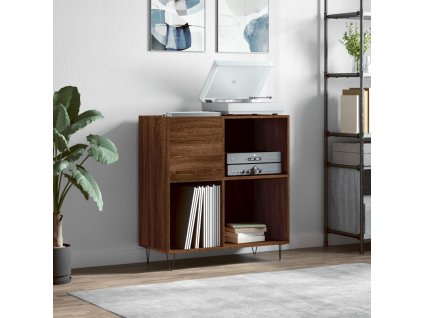 vidaXL Skrinka na platne hnedý dub 84,5x38x48 cm kompozitné drevo