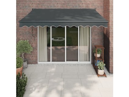 vidaXL Zaťahovacia markíza antracitová 3,5x2,5 m látka a hliník