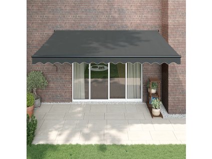 vidaXL Zaťahovacia markíza antracitová 4x3 m látka a hliník