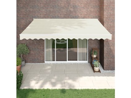 vidaXL Automatická zaťahovacia markíza, krémová 4,5x3 m
