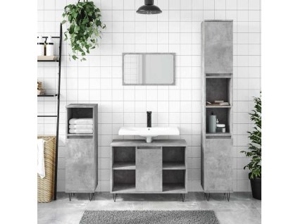 vidaXL Kúpeľňová skrinka betónová sivá 80x33x60 cm kompozitné drevo