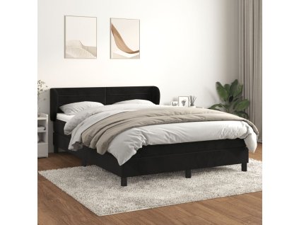 vidaXL Posteľný rám boxspring s matracom čierny 140x200 cm zamat
