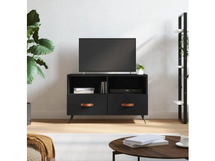 vidaXL TV skrinka čierna 80x36x50 cm spracované drevo