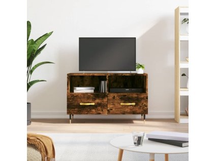 vidaXL TV skrinka dymový dub 80x36x50 cm spracované drevo