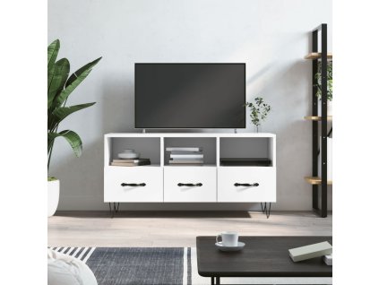 vidaXL TV stolík biely 102x36x50 cm kompozitné drevo