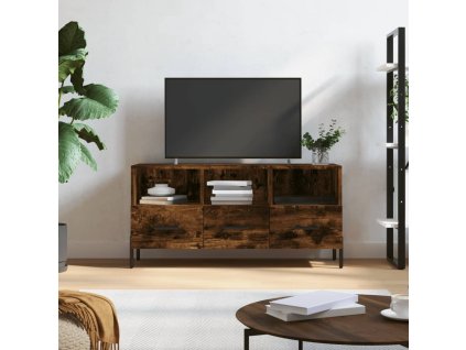 vidaXL TV skrinka dymový dub 102x36x50 cm kompozitné drevo