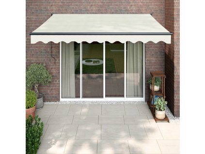 vidaXL Automatická zaťahovacia markíza, krémová 3x2,5 m