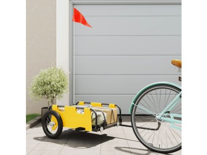 vidaXL Príves na bicykel, žltý, oxfordská látka, železo