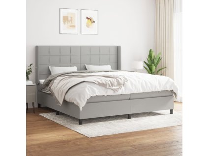 vidaXL Posteľný rám boxsping s matracom bledosivý 200x200 cm látka
