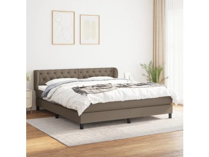 vidaXL Posteľný rám boxspring s matracom sivohned 160x200 cm látka