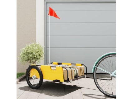 vidaXL Príves na bicykel, žltý, oxfordská látka, železo