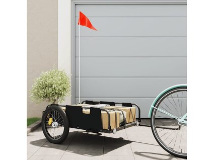 vidaXL Príves na bicykel, čierny, oxfordská látka, železo