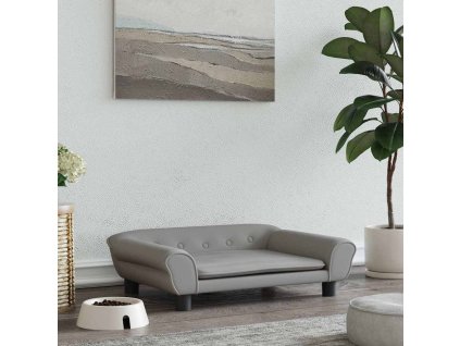 vidaXL Posteľ pre psa bledosivá 70x48x22 cm zamat