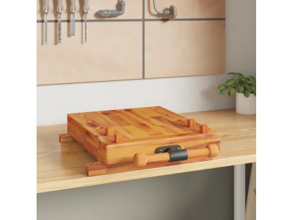 vidaXL Pracovný stôl so zverákom 52x44x9,5 cm akáciový masív