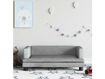 vidaXL Detská pohovka bledosivá 80x45x30 zamat