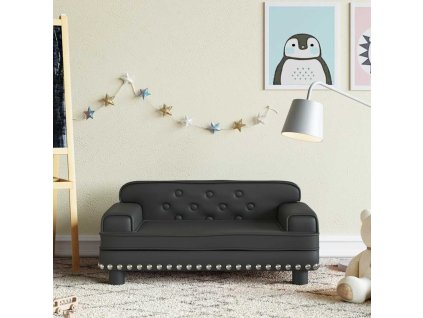 vidaXL Detská pohovka čierna 70x45x30 cm umelá koža