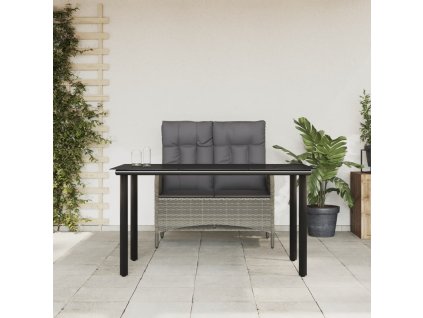 vidaXL 2-dielna záhradná jedálenská sada s podložkami sivá polyratan