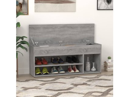 vidaXL Lavica na topánky sivá sonoma 105x30x45 cm spracované drevo