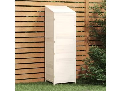 vidaXL Záhradná kôlňa biela 55x52x174,5 cm masívne jedľové drevo