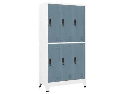 vidaXL Uzamykacia skriňa bledosivá a tmavosivá 90x45x180 cm oceľová