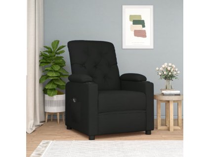 vidaXL Elektrické sklápacie kreslo čierne látkové
