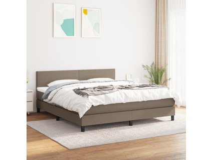 vidaXL Posteľný rám boxspring s matracom sivohned 160x200 cm látka