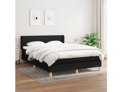 vidaXL Posteľný rám boxspring s matracom čierny 140x200 cm látka