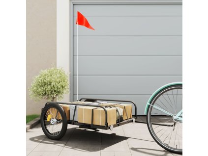 vidaXL Príves na bicykel, čierny 135x70x37 cm, železo