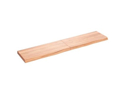 vidaXL Nástenná polica bledohnedá 180x40x(2-6) cm ošetrený masívny dub