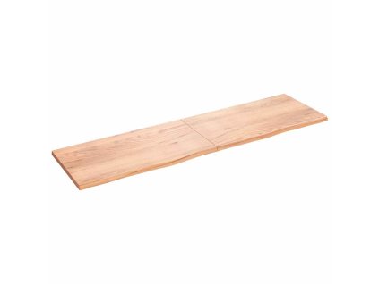 vidaXL Nástenná polica bledohnedá 220x60x(2-4) cm ošetrený masívny dub