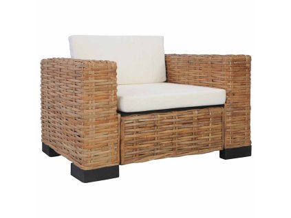 vidaXL Kreslo s podložkami, prírodný ratan