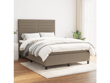 vidaXL Posteľný rám boxspring s matracom sivohned 140x200 cm látka