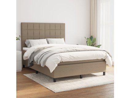 vidaXL Posteľný rám boxspring s matracom sivohned 140x200 cm látka