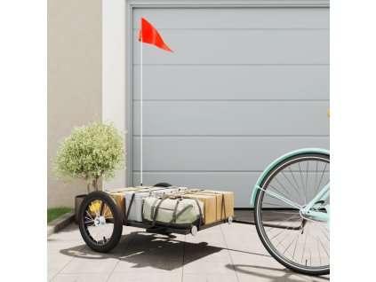 vidaXL Príves na bicykel, čierny 126x63x34 cm, železo