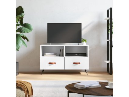 vidaXL TV skrinka biela 80x36x50 cm spracované drevo