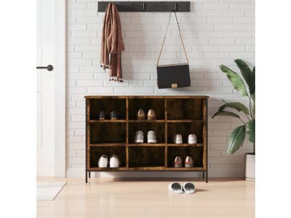 vidaXL Botník dymový dub 100x35x70 cm kompozitné drevo