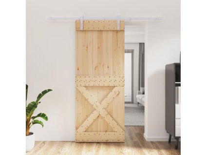 vidaXL Posuvné dvere so sadou kovania 85x210 cm borovicový masív