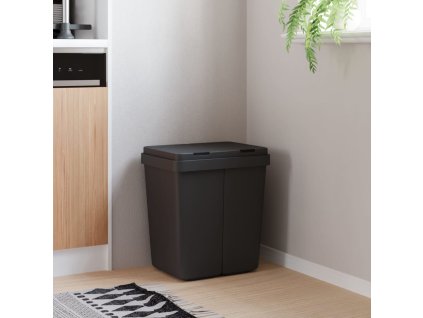 vidaXL Dvojitý kôš antracitový 2x25 l