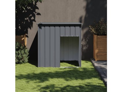 vidaXL Búda pre psa so strechou antracitová 110x103x109 cm pozin. oceľ