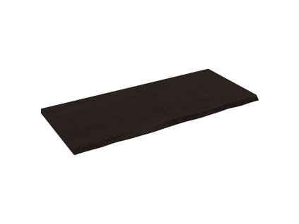 vidaXL Nástenná polica tmavohnedá 140x60x(2-4)cm ošetrený dubový masív