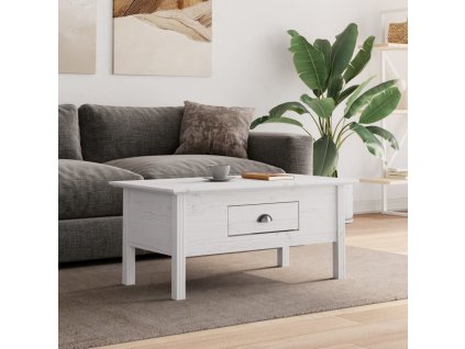 vidaXL Konferenčný stolík BODO biely 100x55x46 cm borovicový masív