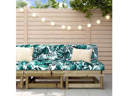 vidaXL Stredové pohovky s vankúšmi 2 ks impregnovaná borovica