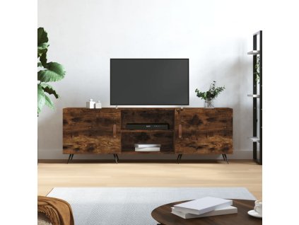 vidaXL TV skrinka dymový dub 150x30x50 cm kompozitné drevo